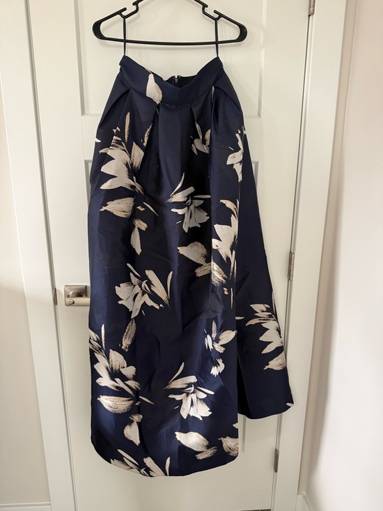 Eliza J Dresses & Skirts - Eliza J Navy Skirt with Cream Floral Print